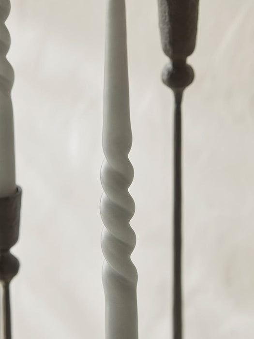 Four Twisted Candles - Grey