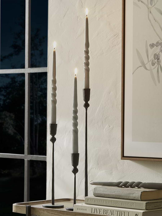 Four Twisted Candles - Grey