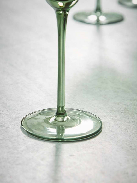 Four Olive Wine Glasses