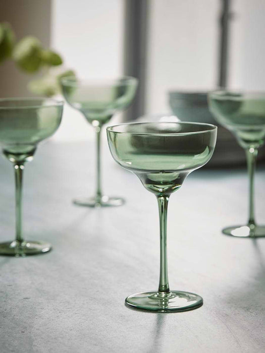 Four Olive Wine Glasses