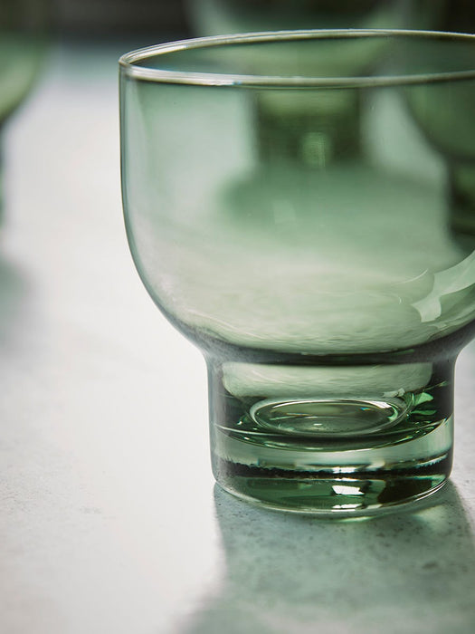 Four Olive Wine Glasses
