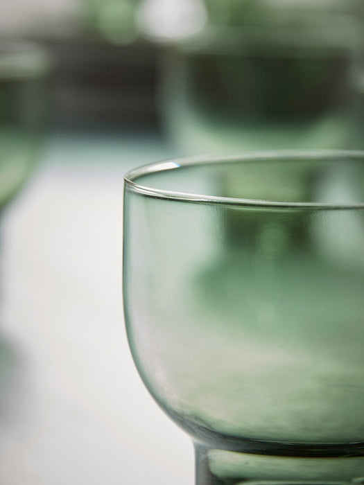 Four Olive Wine Glasses