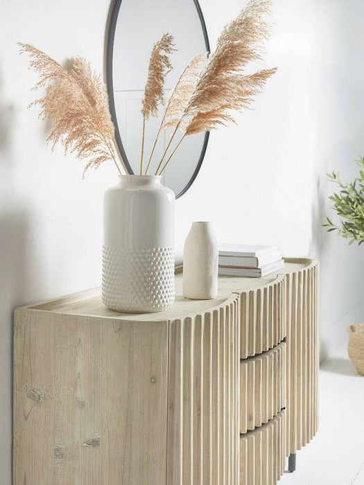 Reeded Wood Sideboard