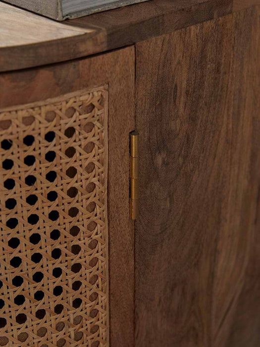 Wicker Curved Storage Cabinet