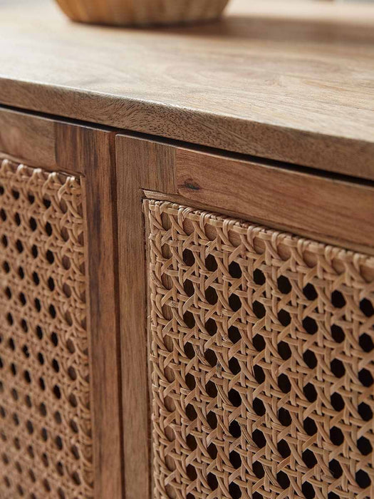 Wicker Curved Storage Cabinet