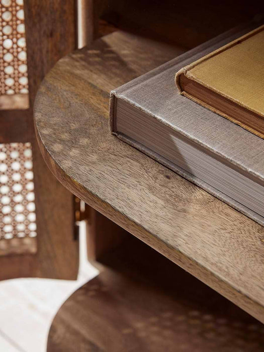 Wicker Curved Storage Cabinet