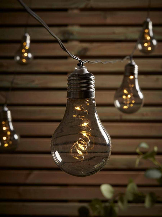 Solar Bulb Festoon Lights - Grey