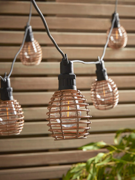 Faux Rattan Festoon Lights