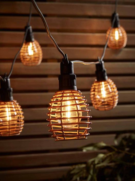 Faux Rattan Festoon Lights