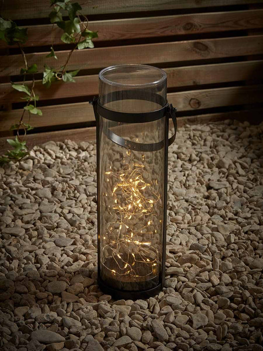 Solar Wire Lights Column Lantern - Tall