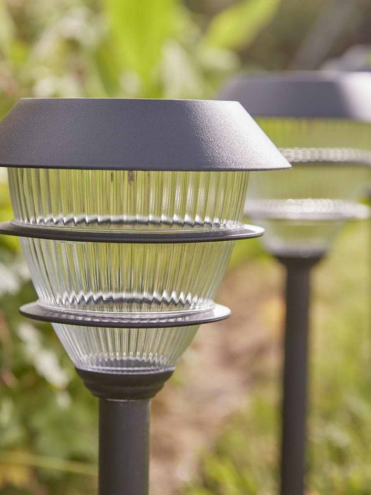 Four Solar Tiered Stake Lights