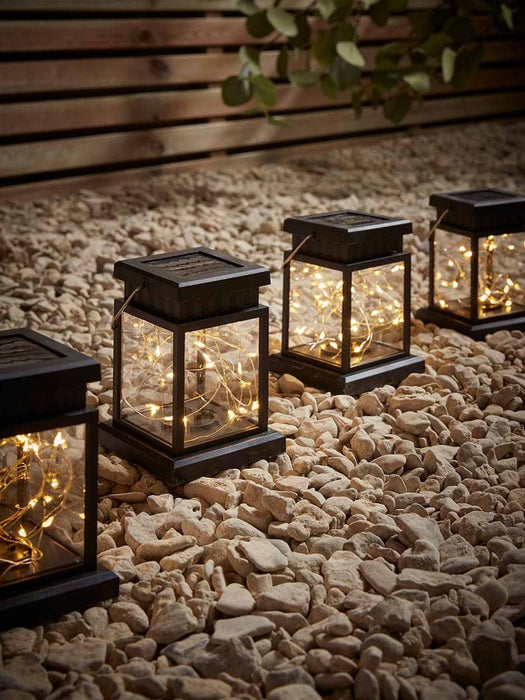 Four Solar Box Lanterns