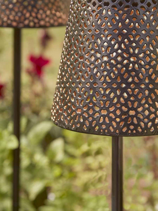 Two Solar Filigree Stake Lights