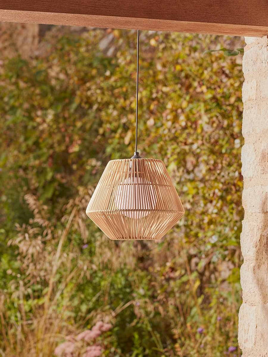 Outdoor LED Tapered Rattan Pendant