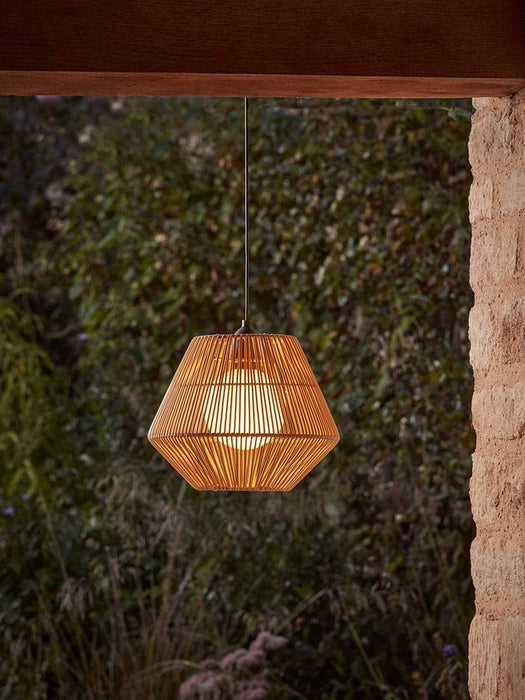 Outdoor LED Tapered Rattan Pendant