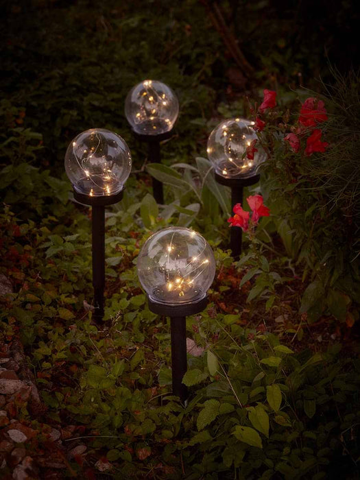 Four Globe Stake Lights