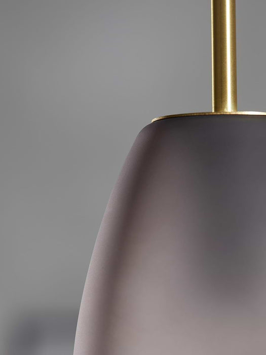 Four Grey Ombre Frosted Glass Pendant