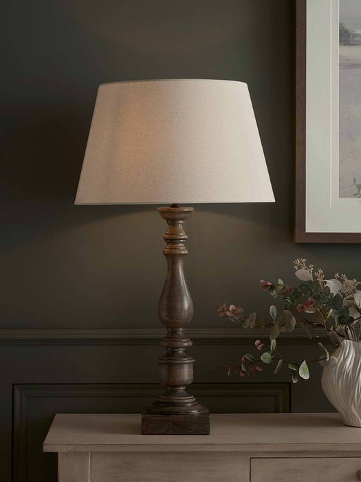Greywash Turned Table Lamp
