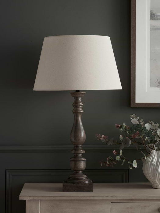 Greywash Turned Table Lamp