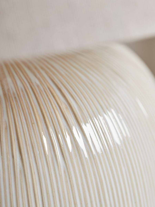 Round Ribbed Table lamp - Neutral