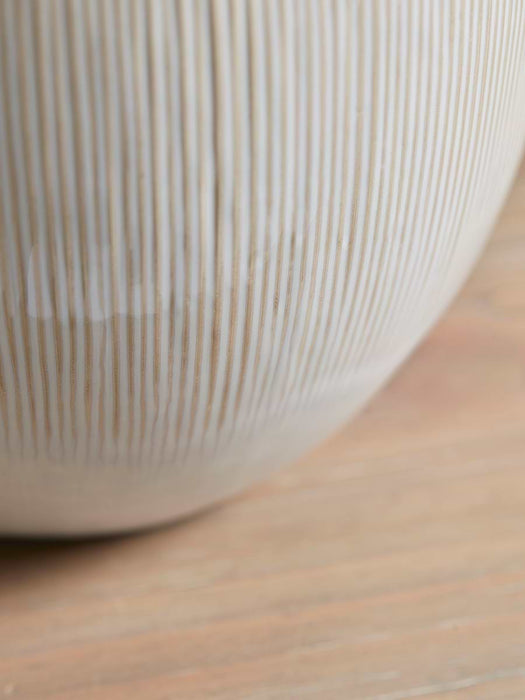 Round Ribbed Table lamp - Neutral