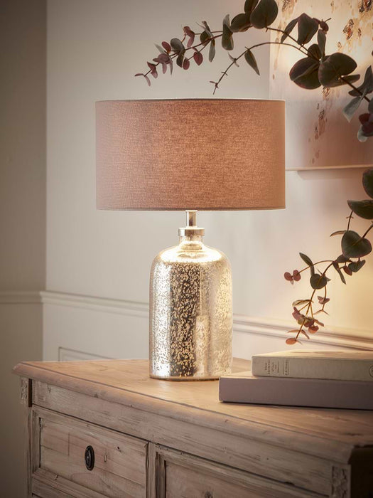 Aria Mercuried Glass Table Lamp - Small
