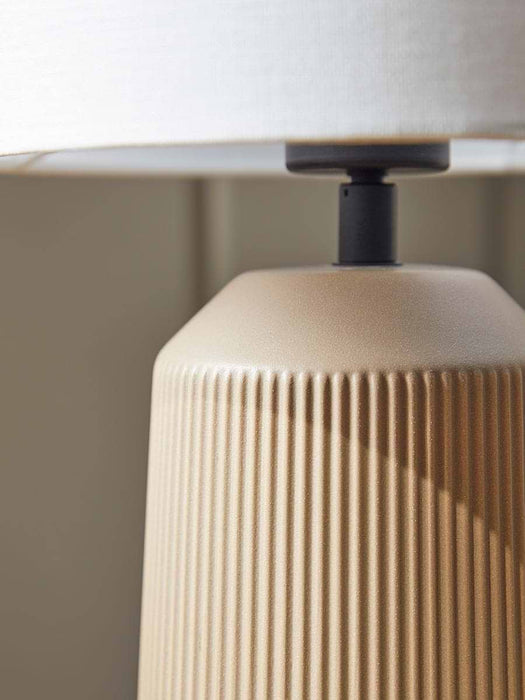 Ribbed Table Lamp - Taupe
