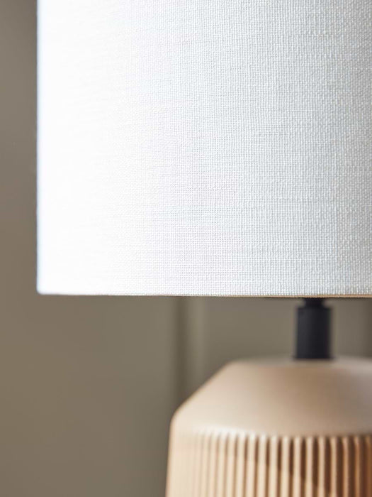 Ribbed Table Lamp - Taupe