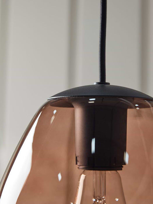 Brown Glass Oval Pendant