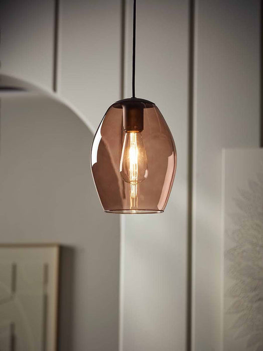 Brown Glass Oval Pendant