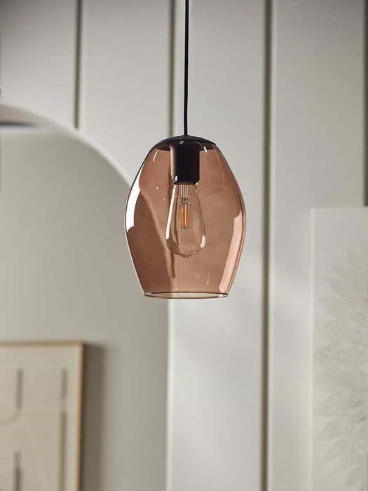 Brown Glass Oval Pendant