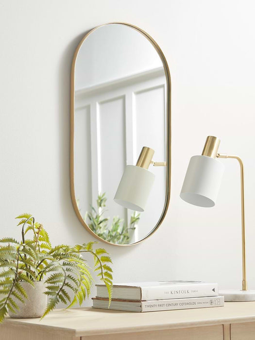 Lozenge Shaped Wall Mirror - Brass
