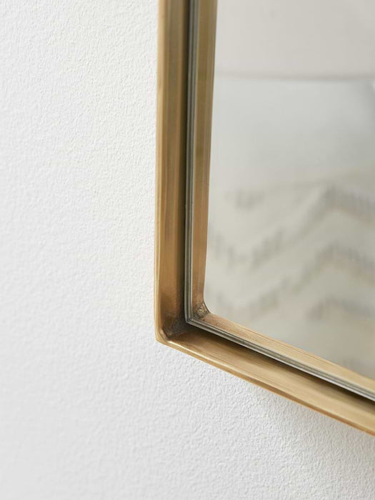 Curved Topped Wall Mirror - Brass
