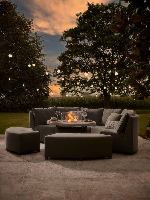 Long Island Curved Modular Dining Set with Firepit