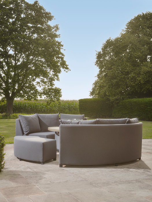 Long Island Curved Modular Dining Set with Firepit