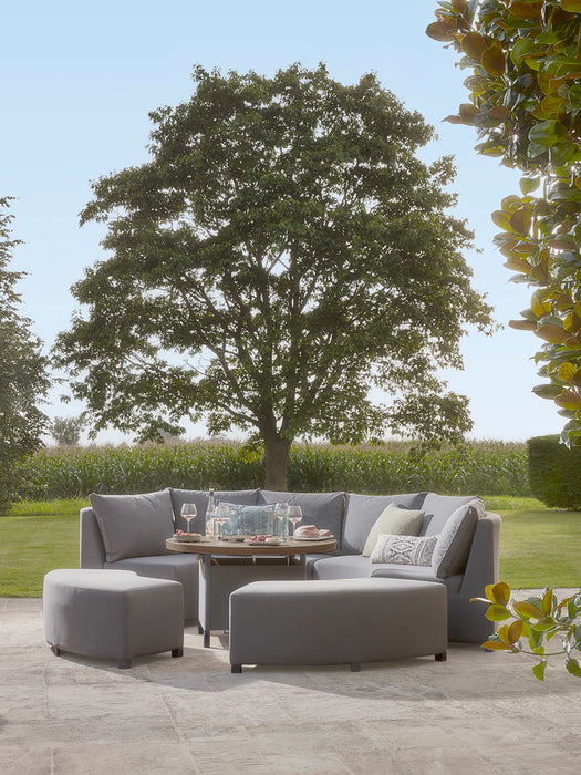 Long Island Curved Modular Dining Set with Firepit