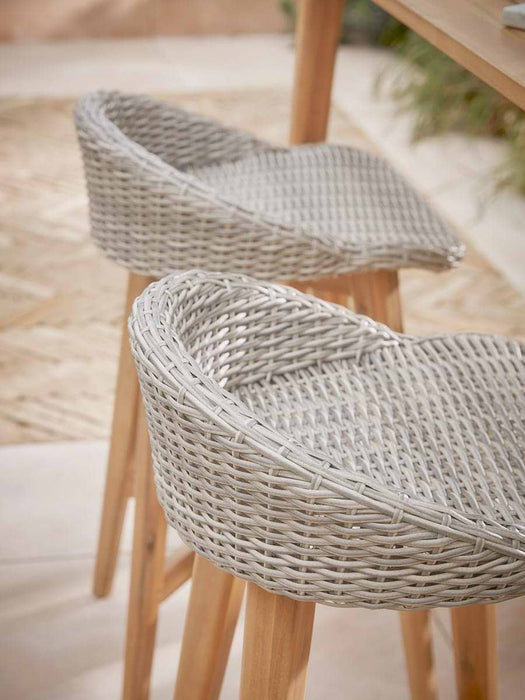 Faux Rattan Bar Dining Set