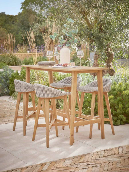 Faux Rattan Bar Dining Set