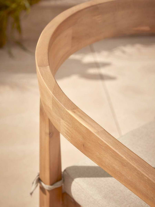 Two Curved Back Acacia Dining Chairs
