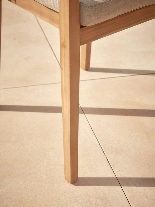 Two Curved Back Acacia Dining Chairs
