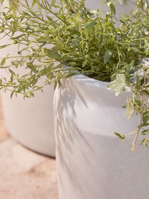 Two Handmade Churn Planters - Oat