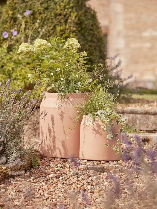 Two Handmade Churn Planters - Tobacco