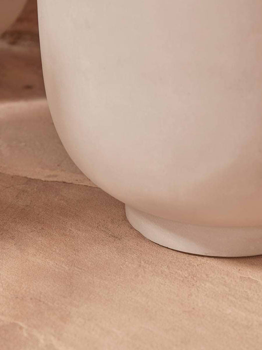 Three Handmade Footed Column Planters - Oat