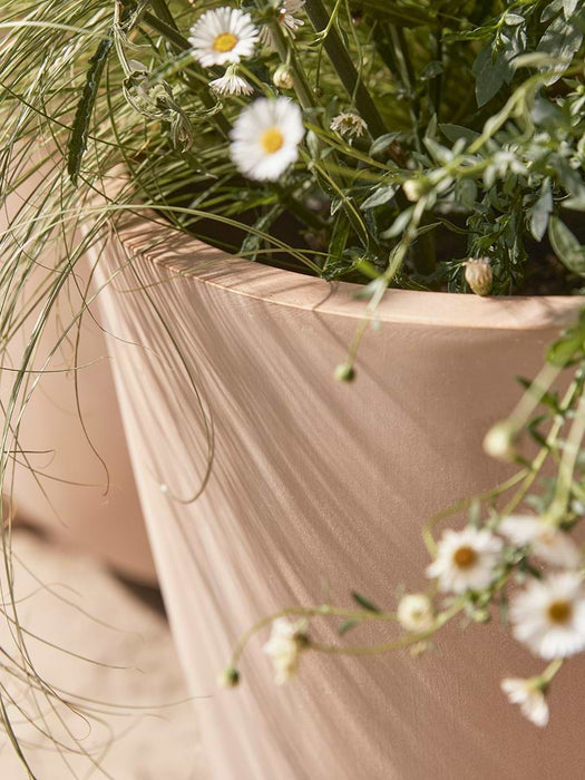 Two Handmade Footed Planters - Warm Sand