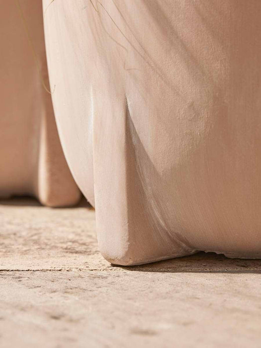 Two Handmade Footed Planters - Warm Sand
