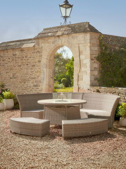Marlow Curved Modular Dining Set with Firepit