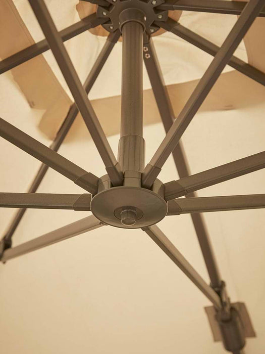 The Ultimate Square Cantilever Parasol Set - Champagne