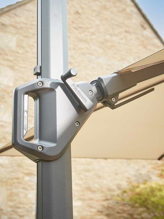 The Ultimate Square Cantilever Parasol Set - Champagne