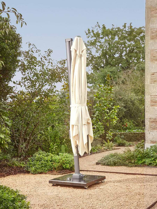 The Ultimate Square Cantilever Parasol Set - Champagne
