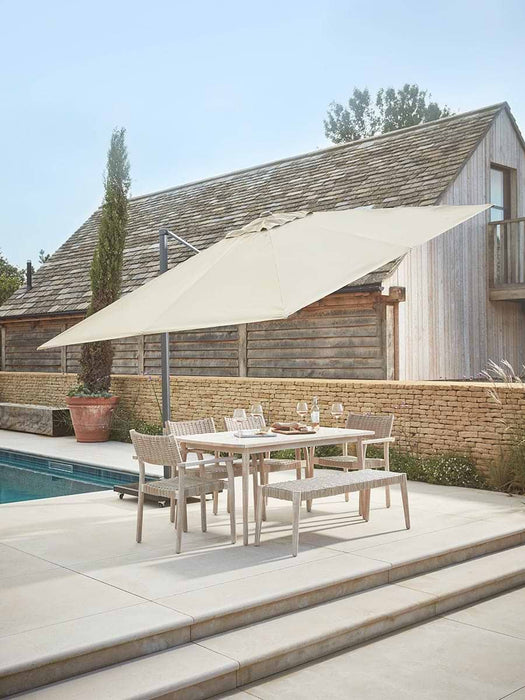 The Ultimate Rectangular Cantilever Parasol Set - Champagne